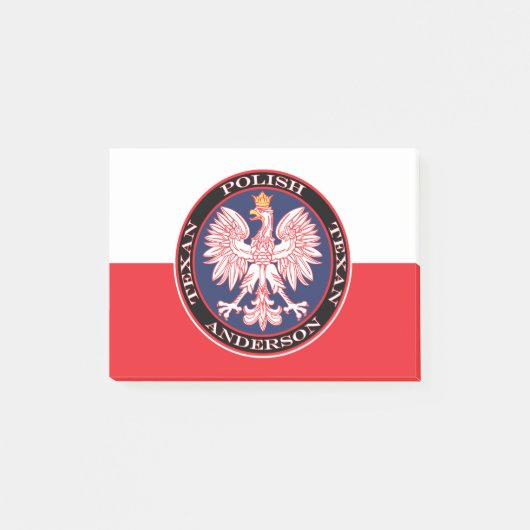 Round Red Polska Eagle Post-it Klebezettel (Vorderseite)