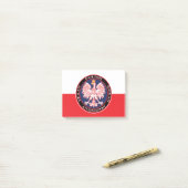 Round Red Polska Eagle Post-it Klebezettel (Auf Schreibtisch)