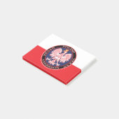 Round Red Polska Eagle Post-it Klebezettel (angewinkelt)