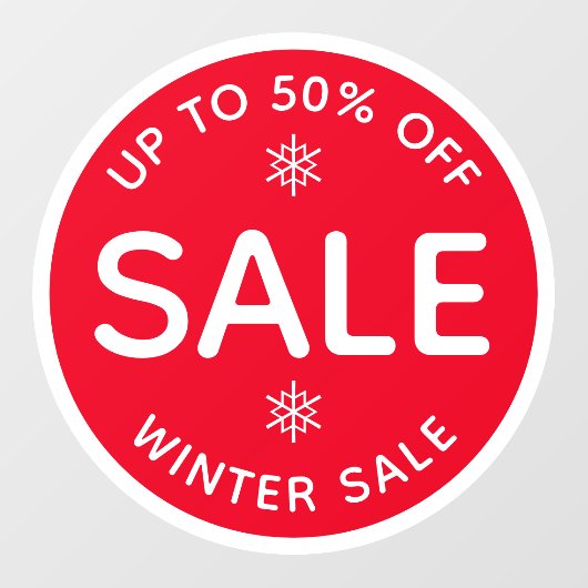 Round Red Simple Window Display Store Sale Fensteraufkleber (Blatt)