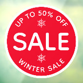 Round Red Simple Window Display Store Sale Fensteraufkleber (Blatt 3)