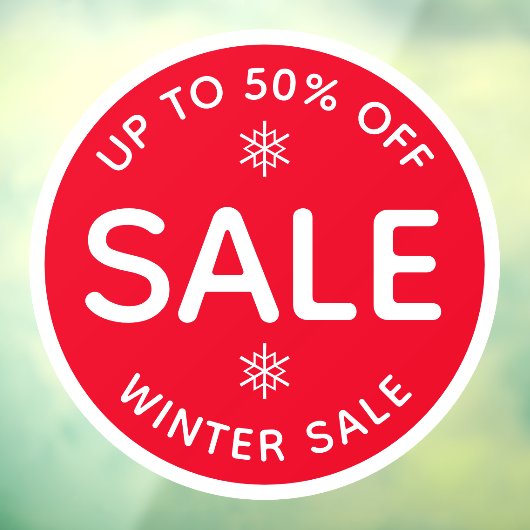 Round Red Simple Window Display Store Sale Fensteraufkleber (Blatt 3)