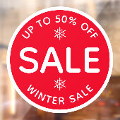 Round Red Simple Window Display Store Sale Fensteraufkleber (Blatt 2)