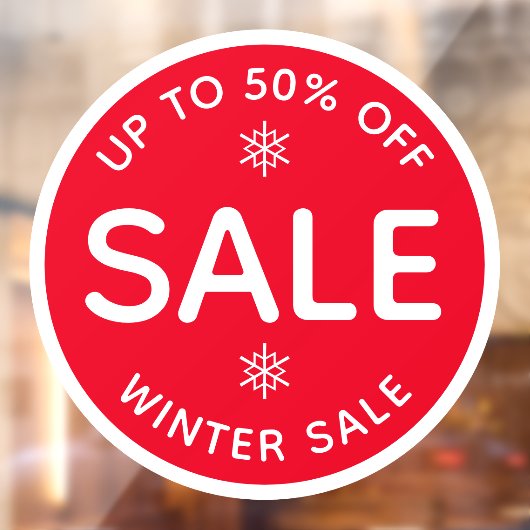 Round Red Simple Window Display Store Sale Fensteraufkleber (Blatt 2)