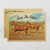 Round Rock Texas Save the Date Pferde Ankündigungspostkarte (Vorne/Hinten)