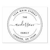 Round-Rücksendeadresse-Round-Family-Name Gummistempel (Prägung)