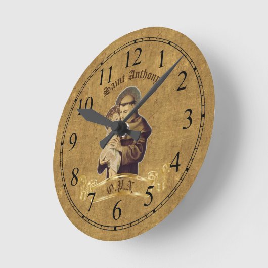 Round Saint Anthony Wall Clock Runde Wanduhr (Winkel)
