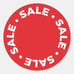 Round Sale.Sale. Rote Aufkleber