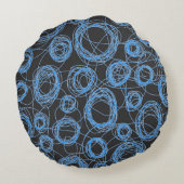 Round Scribbles Kid's Decor Rundes Kissen (Rückseite)