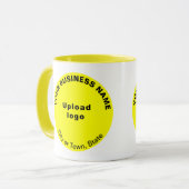 Round-Shape-Business-Marke auf gelber Combo-Tasse Tasse (Vorderseite Links)