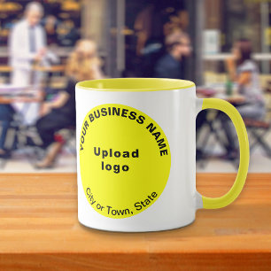 Round-Shape-Business-Marke auf gelber Combo-Tasse Tasse