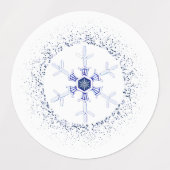 Round snowflake etiketten (Design 1)