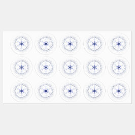 Round snowflake etiketten