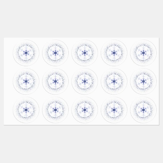 Round snowflake etiketten (Blatt)