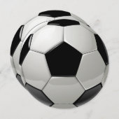 Round Soccer Ball Geburtstag Einladung (Vorne/Hinten)