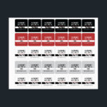 Round Square Washable Clothing ID Red, Black, Gray Etiketten<br><div class="desc">Red,  Black,  White,  and Gray washable clothing sticker with JBHS VMA logo. Customize name and phone number.</div>