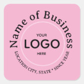 Round Sticker Custom PINK Commercial Logo Mark (Vorderseite)