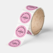 Round Sticker Custom PINK Commercial Logo Mark