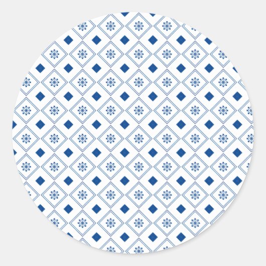 Round sticker design featuring a blue and white (Vorderseite)
