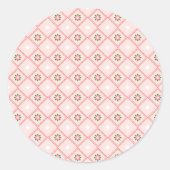 Round sticker design featuring pink and white (Vorderseite)