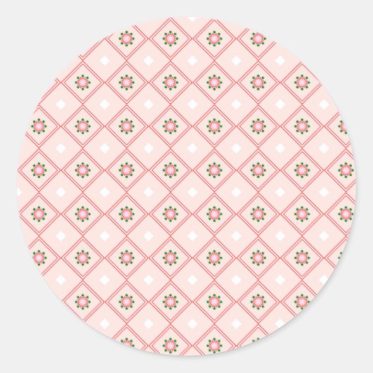 Round sticker design featuring pink and white (Vorderseite)