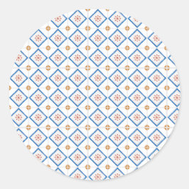 Round sticker design with a white background