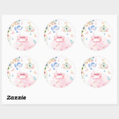 round sticker first birthday party butterfly garde (Blatt)