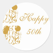 Round Sticker Happy 50h Jubiläum (Vorderseite)