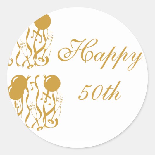 Round Sticker Happy 50h Jubiläum (Vorderseite)