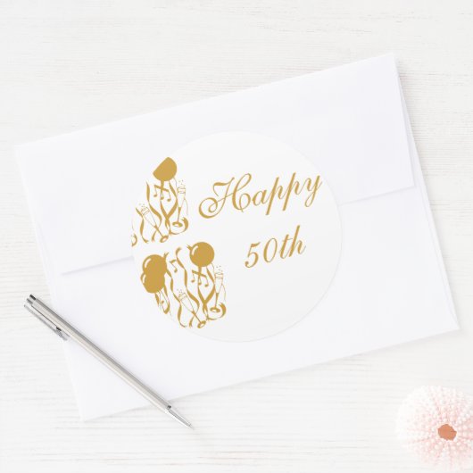 Round Sticker Happy 50h Jubiläum (Umschlag)