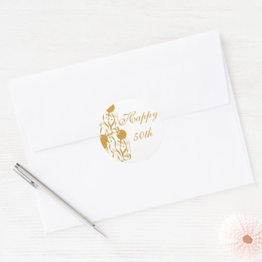 Round Sticker Happy 50h Jubiläum (Umschlag)