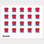 Round Sticker/I Heart USA Runder Aufkleber (Blatt)