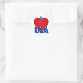 Round Sticker/I Heart USA Runder Aufkleber (Tasche)