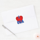 Round Sticker/I Heart USA Runder Aufkleber (Umschlag)