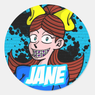 Round Sticker Jane