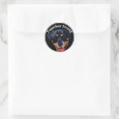 Round Sticker Rottweiler Strong Confidence (Tasche)