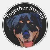 Round Sticker Rottweiler Strong Confidence (Vorderseite)