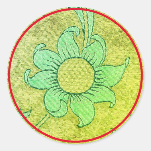 ROUND Sticker William Morris TEXTILE DESIGN (Vorderseite)