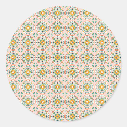 Round sticker with a floral geometric pattern (Vorderseite)