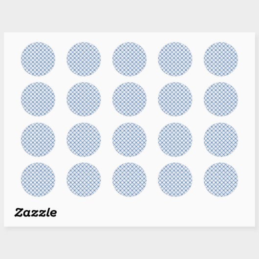 Round sticker with intricate blue and white (Blatt)