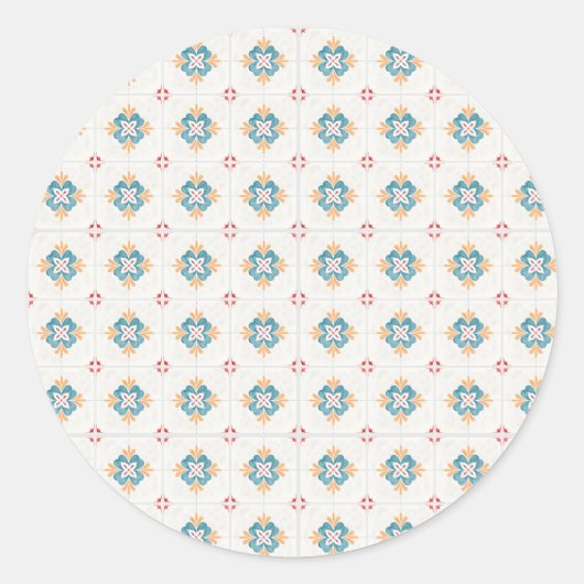 Round sticker with intricate blue and yellow (Vorderseite)