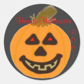 Round Stickers Happy Halloween Lächeln Pumpkin (Vorderseite)
