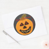 Round Stickers Happy Halloween Lächeln Pumpkin (Umschlag)