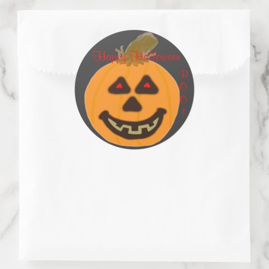 Round Stickers Happy Halloween Lächeln Pumpkin (Tasche)
