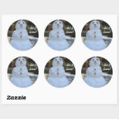 Round Stickers Let it Snow Snowman (Blatt)