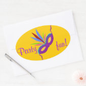 Round Stickers Lila Mask Feathers Mardi Gras Fun (Umschlag)
