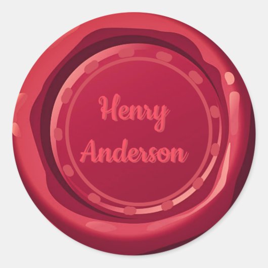 Round Stickers - Red Wax Umschlag Aufkleber anpass (Vorderseite)