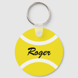 Round tennis ball keychain   Personalizable name Schlüsselanhänger