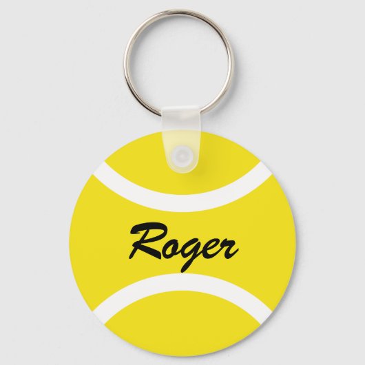 Round tennis ball keychain | Personalizable name Schlüsselanhänger (Vorderseite)