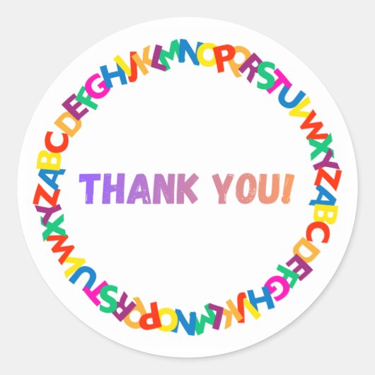 Round Thank You Sticker (Vorderseite)